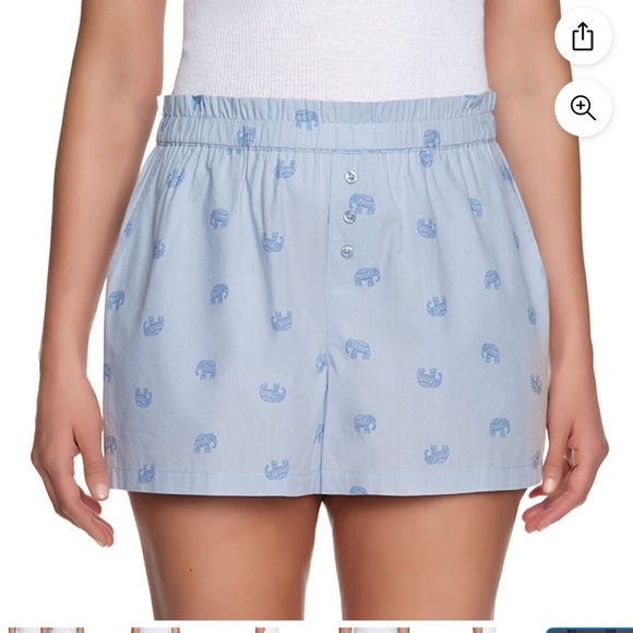 NWT LOFT Women's 2 Pack Pajama/sleep Shorts - Blue and Green Striped - Picture 7 of 11